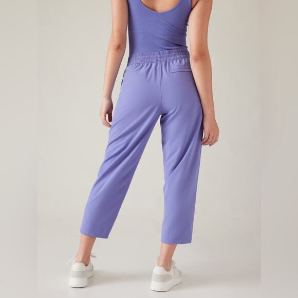 Athleta Arrival Pant Dark Adonis Blue Purple Active Pants Athleisure NWT Size 8 - Picture 2 of 8